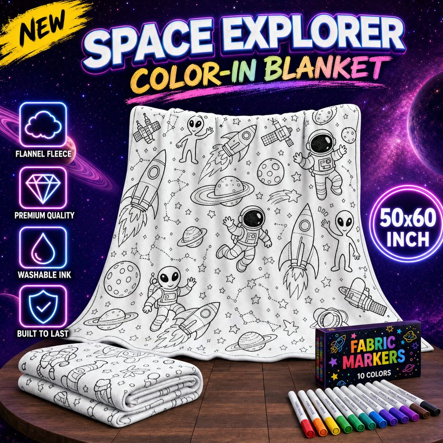 HEAVY SAUCE™ | Space Explorer Color-In Blanket