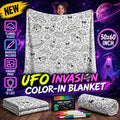 Color-In Blanket Duo - UFO Invasion blanket