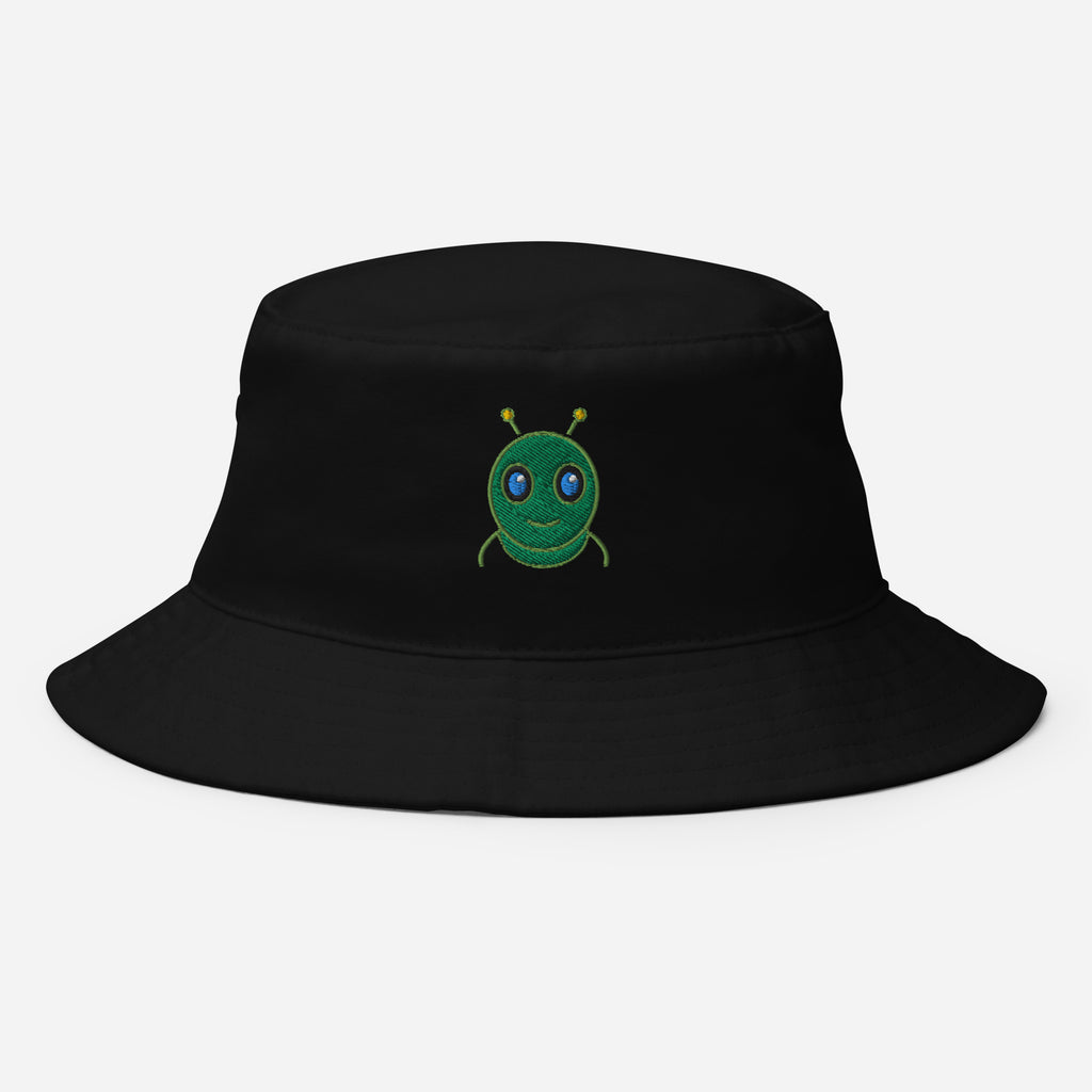 AURA HEAVY Classic Bucket Hat in black, all-season streetwear accessory, front view